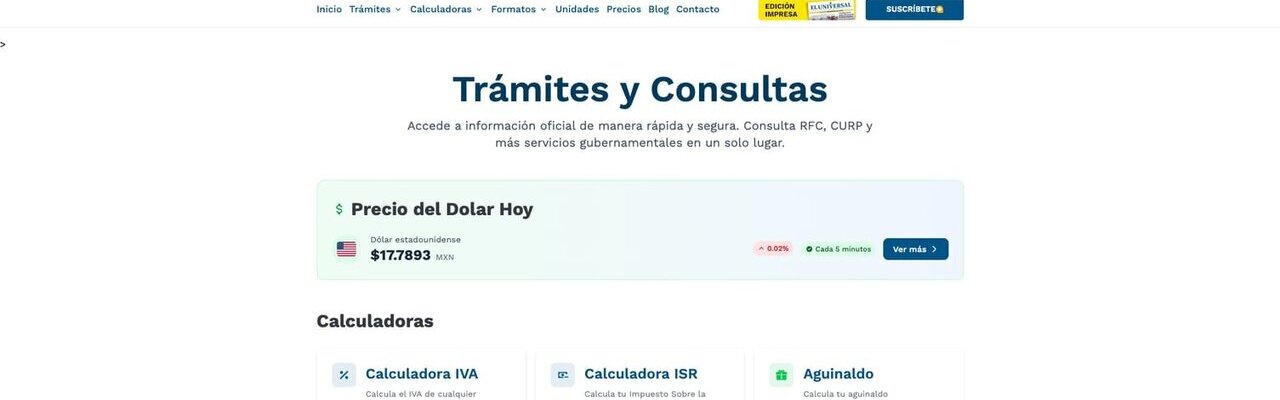 Captura de El Universal — Consultas